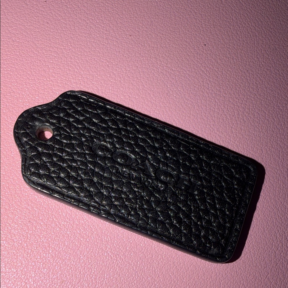 Coach Black Pebbled Leather Hang Tag